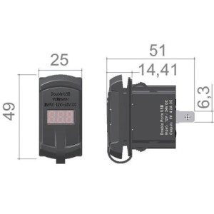 12/24V Power outlet with Dual USB OS1419560