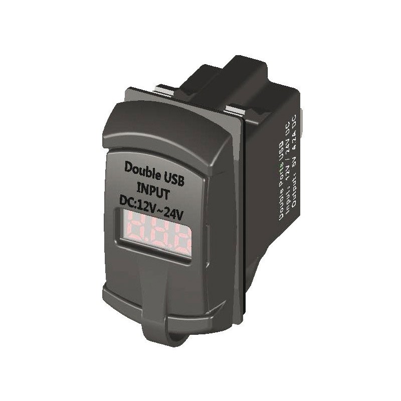 12/24V power outlet with double USB and voltmeter OS1419561