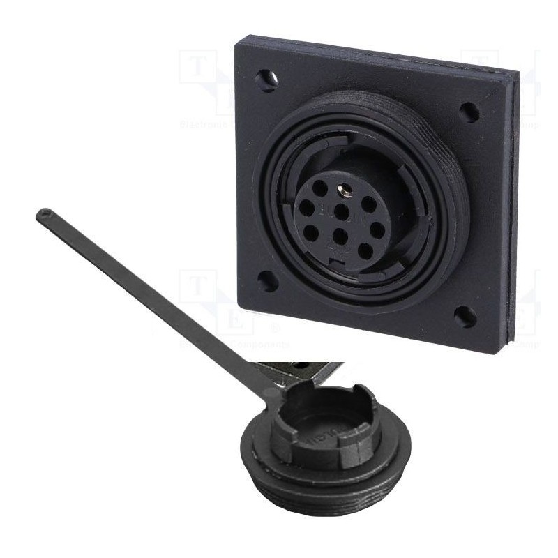 Bulgin 9-pole built-in socket Female contacts OS1437009