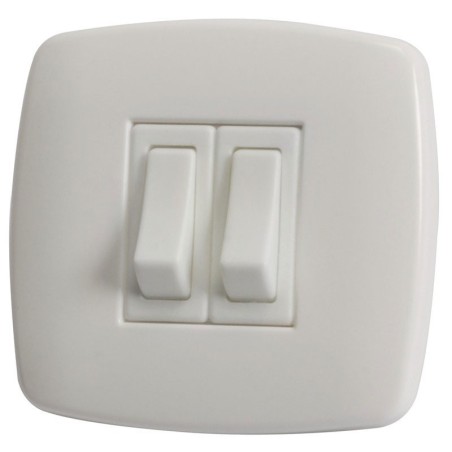 Contemporary Double White switch 68x71mm OS1448402