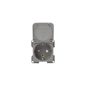 Schuko bipolar electrical socket Dark Grey OS1465302
