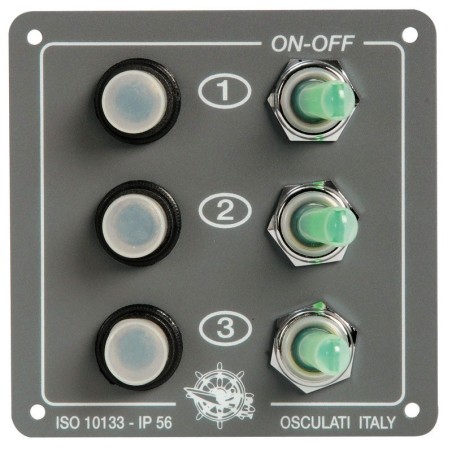 Control panel with 3 resettable switches OS1480000