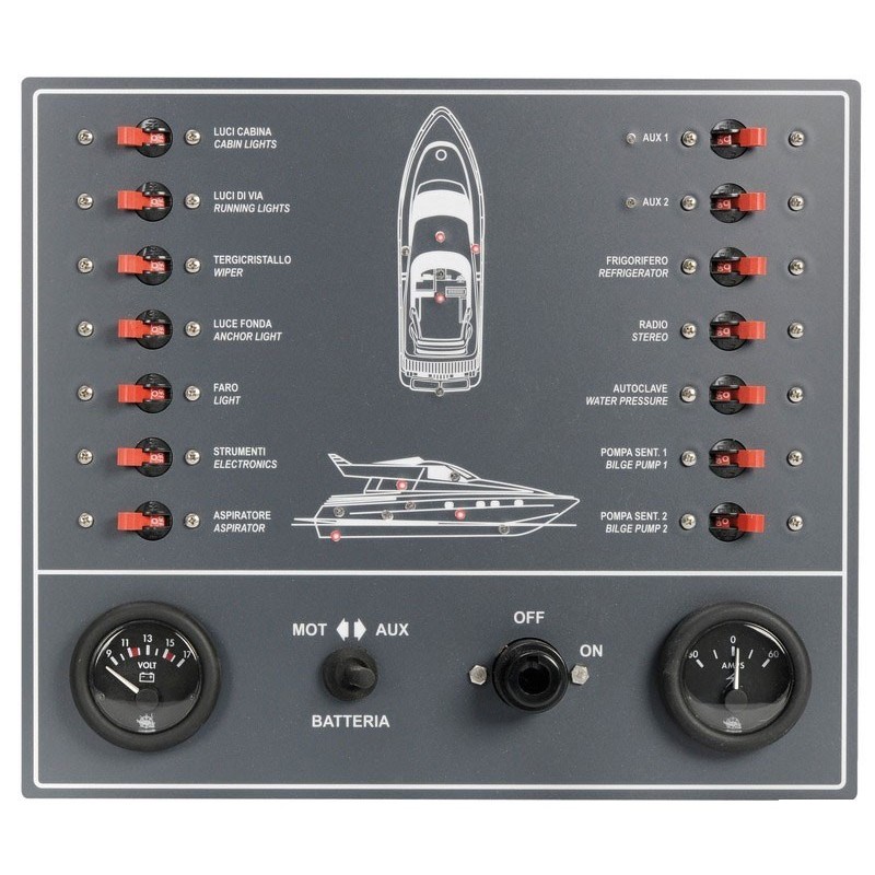 Control panel thermo-magnetic switches powerboat OS1480900