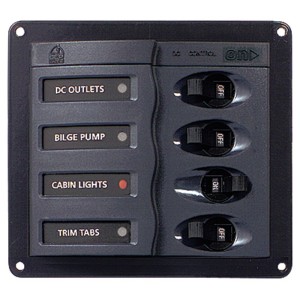 4 Gang Switch Panel 115x127x65mm Model 900 UF63125C