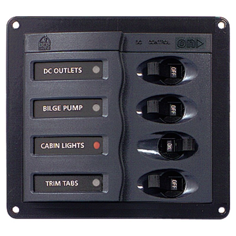 4 Gang Switch Panel 115x127x65mm Model 900 UF63125C