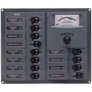 BEP 902A Switch Panel 12 Magneto-thermal Switches with Metre 200x239x65mm UF63128J