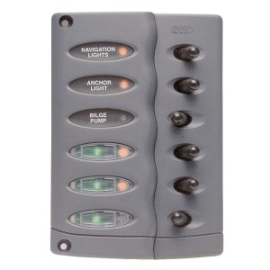 BEP Marine CSP6-PTC 6 gang switch panel 158x112x75mm UF63141A