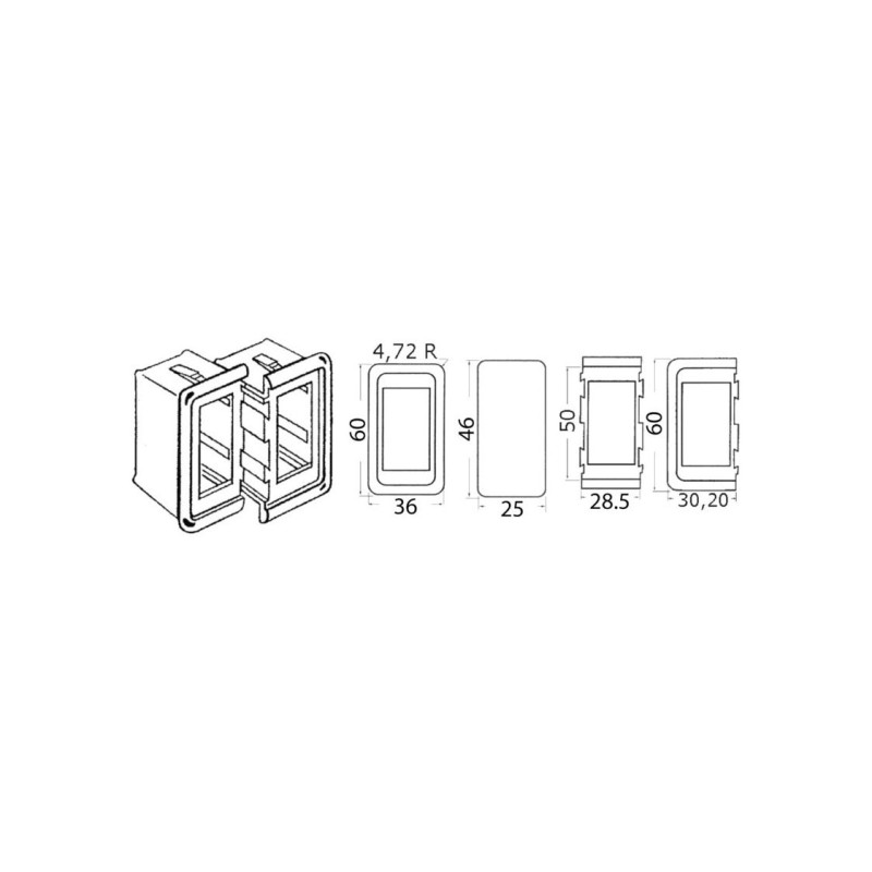 Cornice per 1 interruttore Nera OS1419722-0%