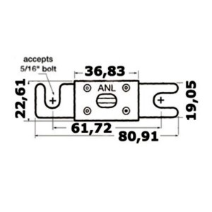 Fusibile ANL Gold Plated alta capacità 300A OS1410049-0%