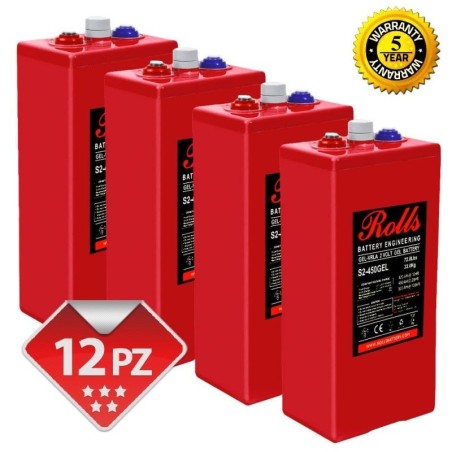 Rolls OpzV GEL Battery Bank 24 Volt 12.96 kWhC100 200ROLLSS2450GEL-24V