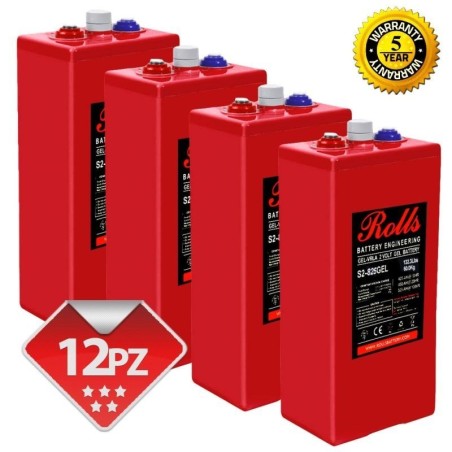 Rolls OpzV GEL Battery Bank 24 Volt 23.28 kWh C100 200ROLLSS2825GEL-24V