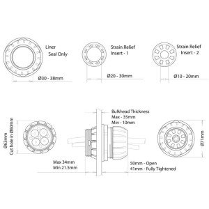 Pass bulkhead up to 4 cables Ø 7- 15 mm OS1417504