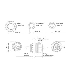 Pass bulkhead up to 4 cables Ø 7- 15 mm OS1417504
