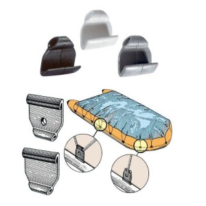 Gancio per gommoni in plastica corda elastica Ø6mm Nero N61700602775N-0%