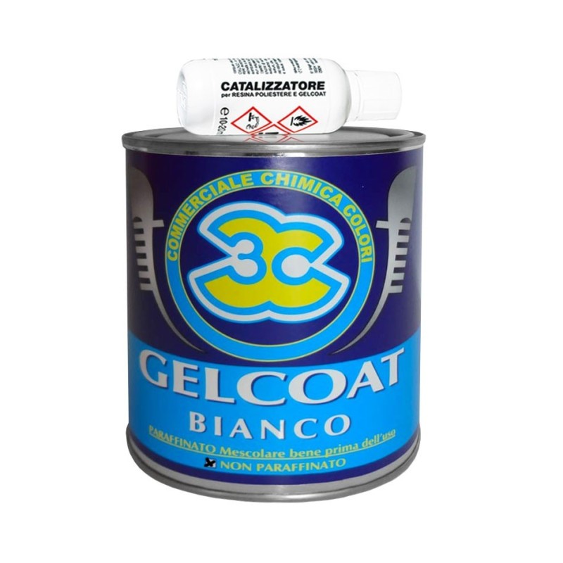 Gelcoat Bianco 3C 1kg non Paraffinato con Catalizzatore 20ml N70749900009-10%