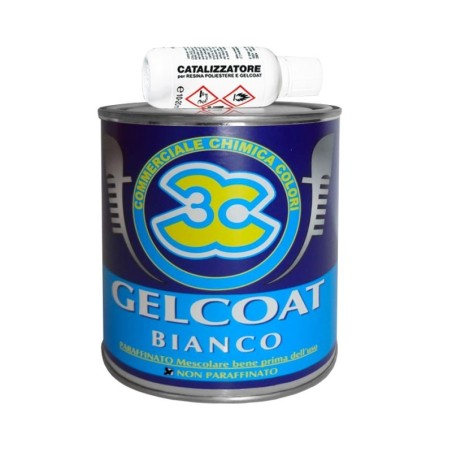 Gelcoat Bianco 3C 1kg non Paraffinato con Catalizzatore 20ml N70749900009-10%