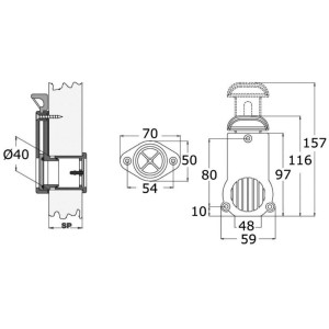 Scarico Gommoni a saracinesca Spessore poppa 16/63mm Grigio OS1853420-0%