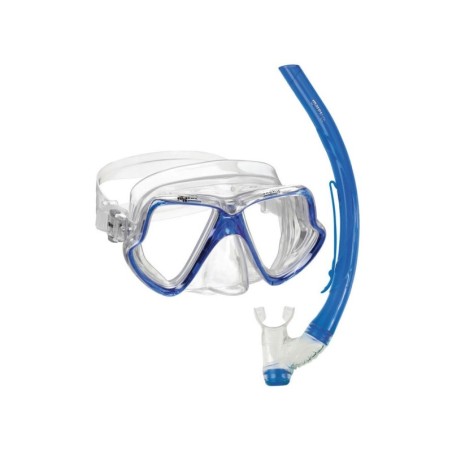 Set maschera e boccaglio in PVC per Adulto Blu N93957000003-18%