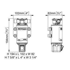 Marco UP1-JS Pompa a girante 28l/min 12V 8A con ON OFF integrato MC16201012-10%