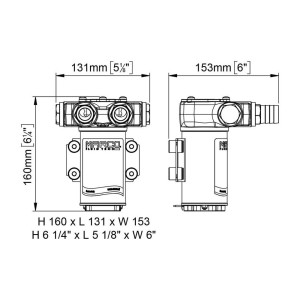 Marco VP45-N Pompa a palette 45l/min 12V 8A con valvola by-pass MC16602612-10%