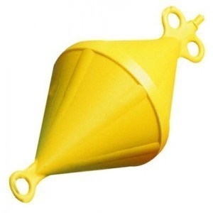 Two-cone anchor buoy 6 Lt D.220xH540mm Yellow colour LZ43433