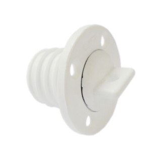 Boccola di scarico a vite in nylon bianco con tappo 24,7mm N40137701748B-5%