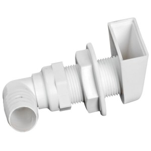 White plastic Scupper 90° outlet 25mm N42038202451