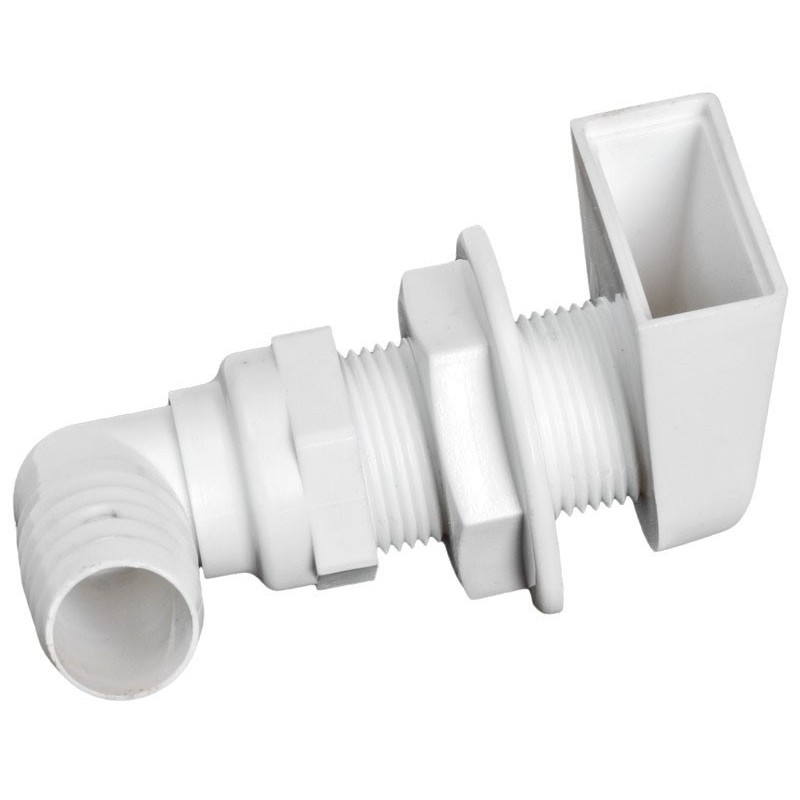 White plastic Scupper 90° outlet 25mm N42038202451