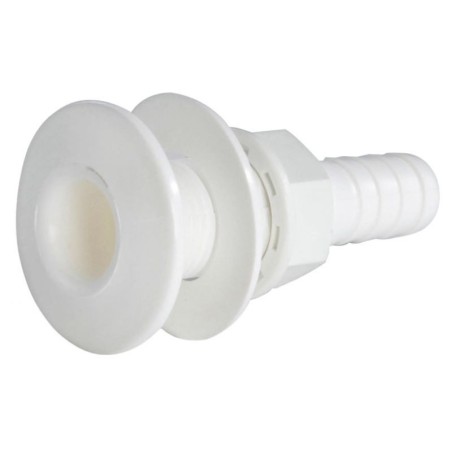 White plastic seacock with hose adaptor 1-1/2 inches with hose connector 38mm N42038202473