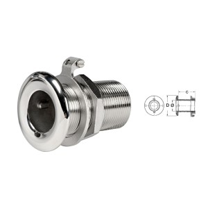 Scarico a mare inox lucido Filetto 1 pollice con anello di collegamento di massa N42038228321-0%