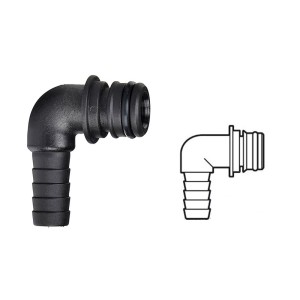Snap-fit connectors 14mm at 90° Black plastic N43838623036