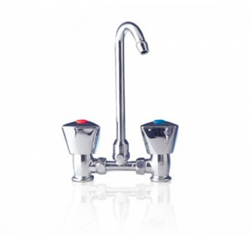MM5500 Chromed brass Double tap with fold down spout h170mm 3/8 inches N44237904091