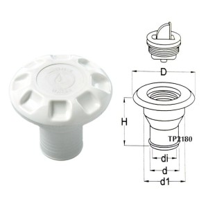Tappo imbarco per acqua in plastica bianca 38mm N82735503950-15%
