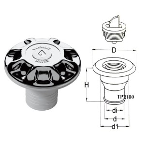 Water deck filler cap Chrome plated plastic 38mm N82735503951