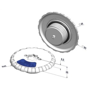 Tappo Imbarco Galaxy Water 38mm in ABS bianco N82735506010-5%