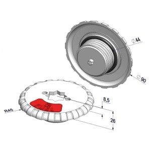 Galaxy fuel deck filler 50mm White ABS N82735506017