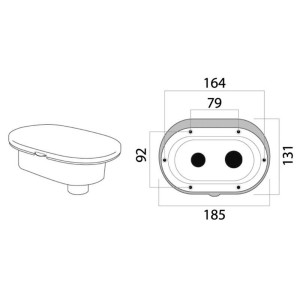 Oval deck shower with mixer and Mizar shower head Hose 4m OS1524002