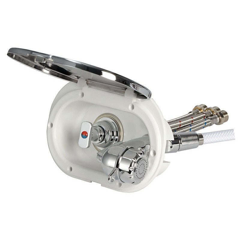 Oval deck shower with mixer and Desy shower head Hose 2,5m Chromed OS1524033