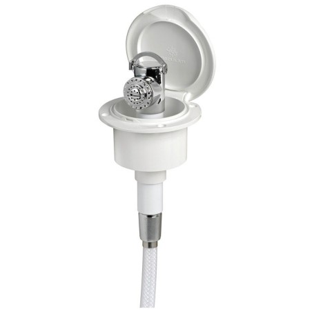 Classic Evo deck shower with Mizar head Lid finish white Hose 4m OS1525001