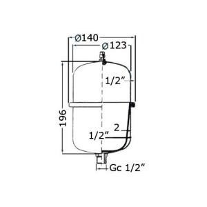 2L Universal accumulator tank for fresh water pumps OS1612600