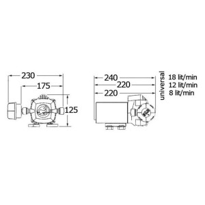 Whale Universal fresh water pump 12V 12 l/min OS1670002