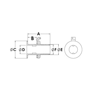 Cockpit flush drain All thread 1-1/2 inches OS1711933