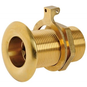 Yellow brass thru hull threaded seacock Thread 2 inches OS1732186