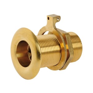 Yellow brass thru hull threaded seacock Thread 2 inches OS1732186