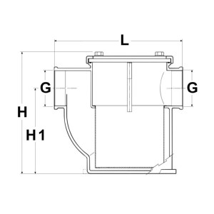 Nickel plated bronze Water cooling filter 110x140mm Fittings 1/2 inches OS1765401