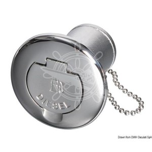 Stainless steel Diesel Deck Filler Neck 50mm Flange outer 88mm with Key OS2056823