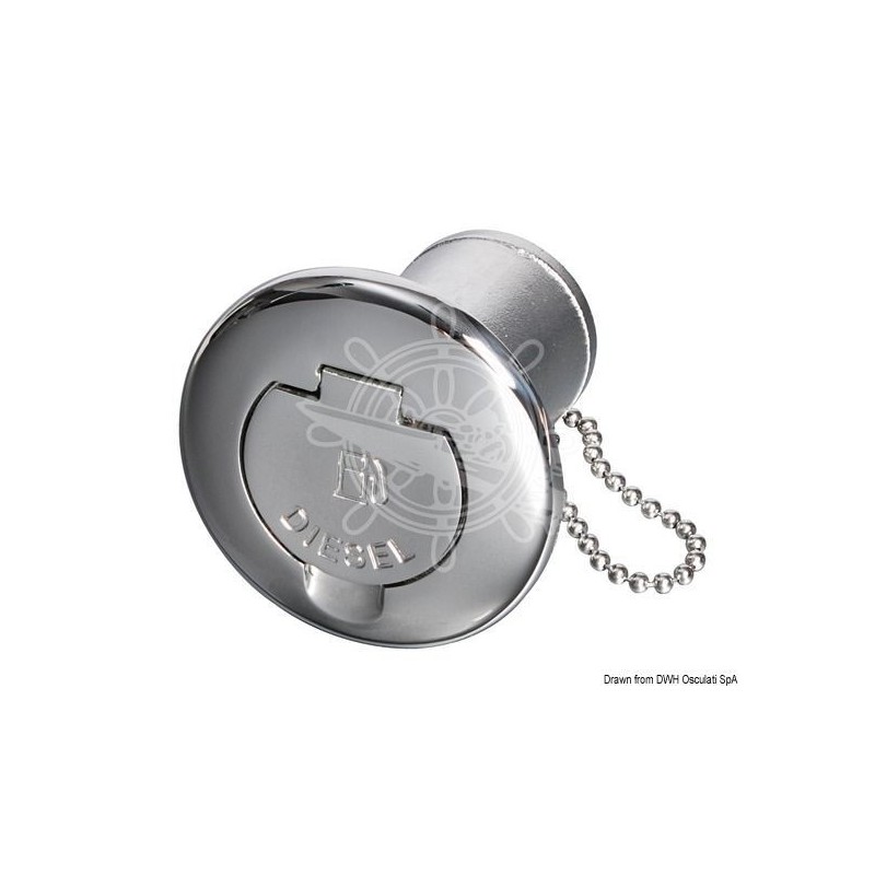 Stainless steel Diesel Deck Filler Neck 50mm Flange outer 88mm with Key OS2056823