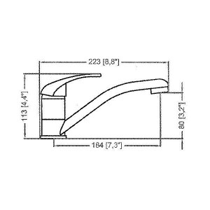 Miscelatore monocomando per lavello con attacco femmina 200mm TRN0120201-10%