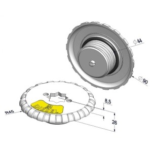 Tappo Imbarco Galaxy Diesel 50mm in ABS bianco TRN3074050-5%