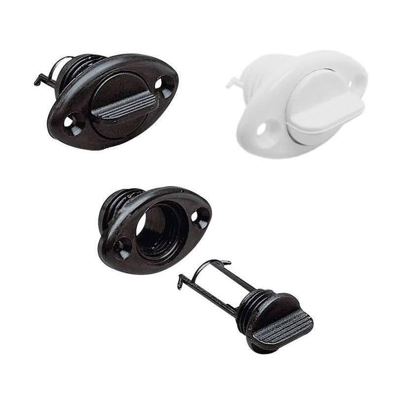 Boccola Scarico Ovale in nylon nero con tappo 26,3mm N40137701723N-5%